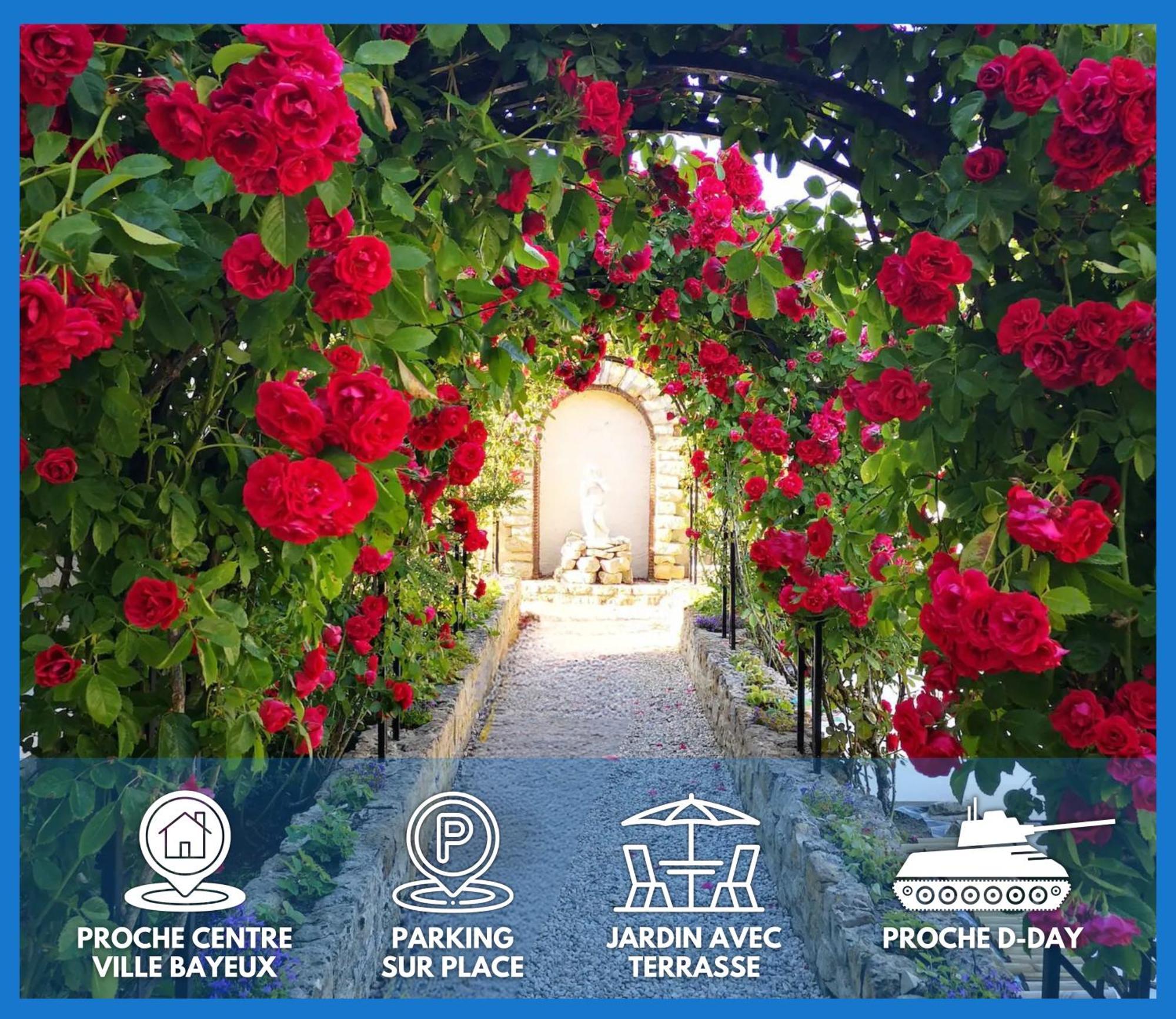 La Roseliere Maison Plain Pied Confortable Belle Decoration Jardin Magnifique 10 Mn A Pied Centre Ville Bayeux Proche Plages Du Debarquement Εξωτερικό φωτογραφία